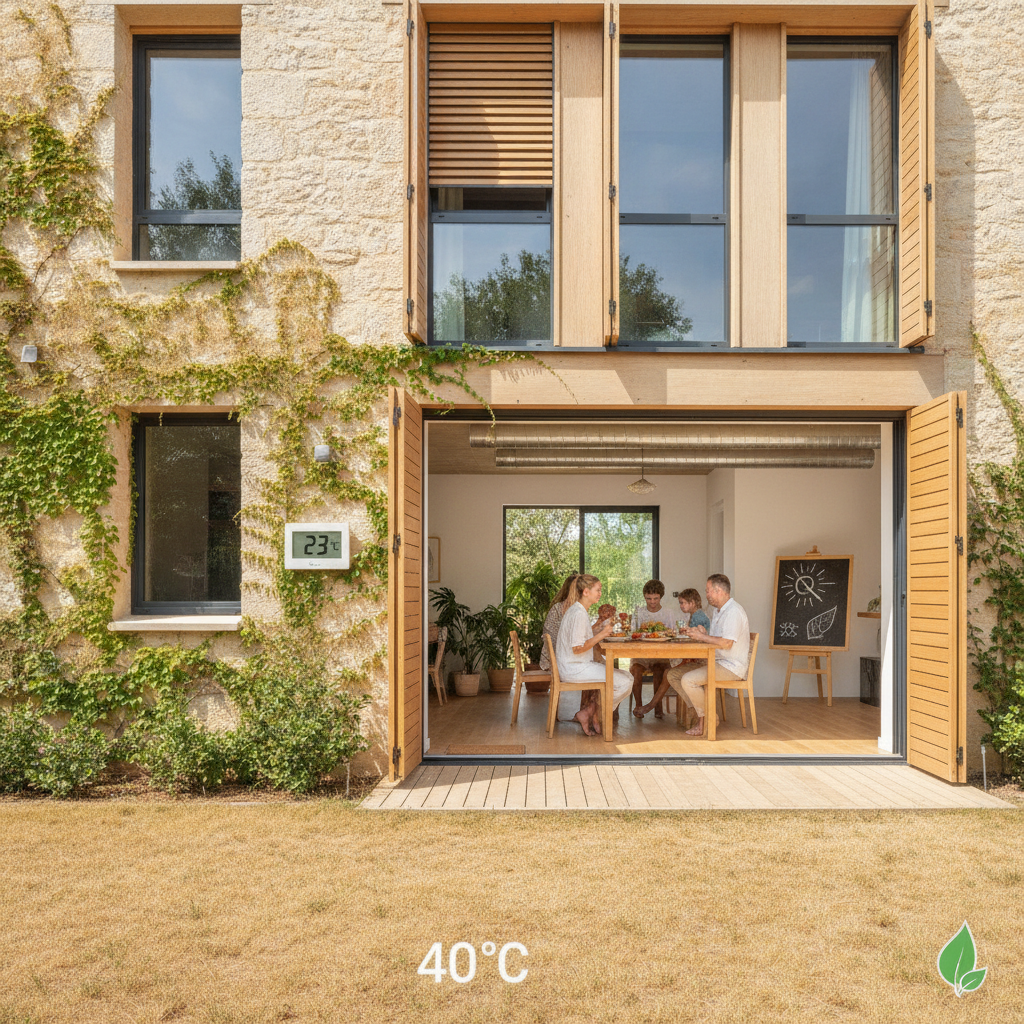 23 °C en pleine canicule sans climatisation : le pari gagnant de la maison basse consommation