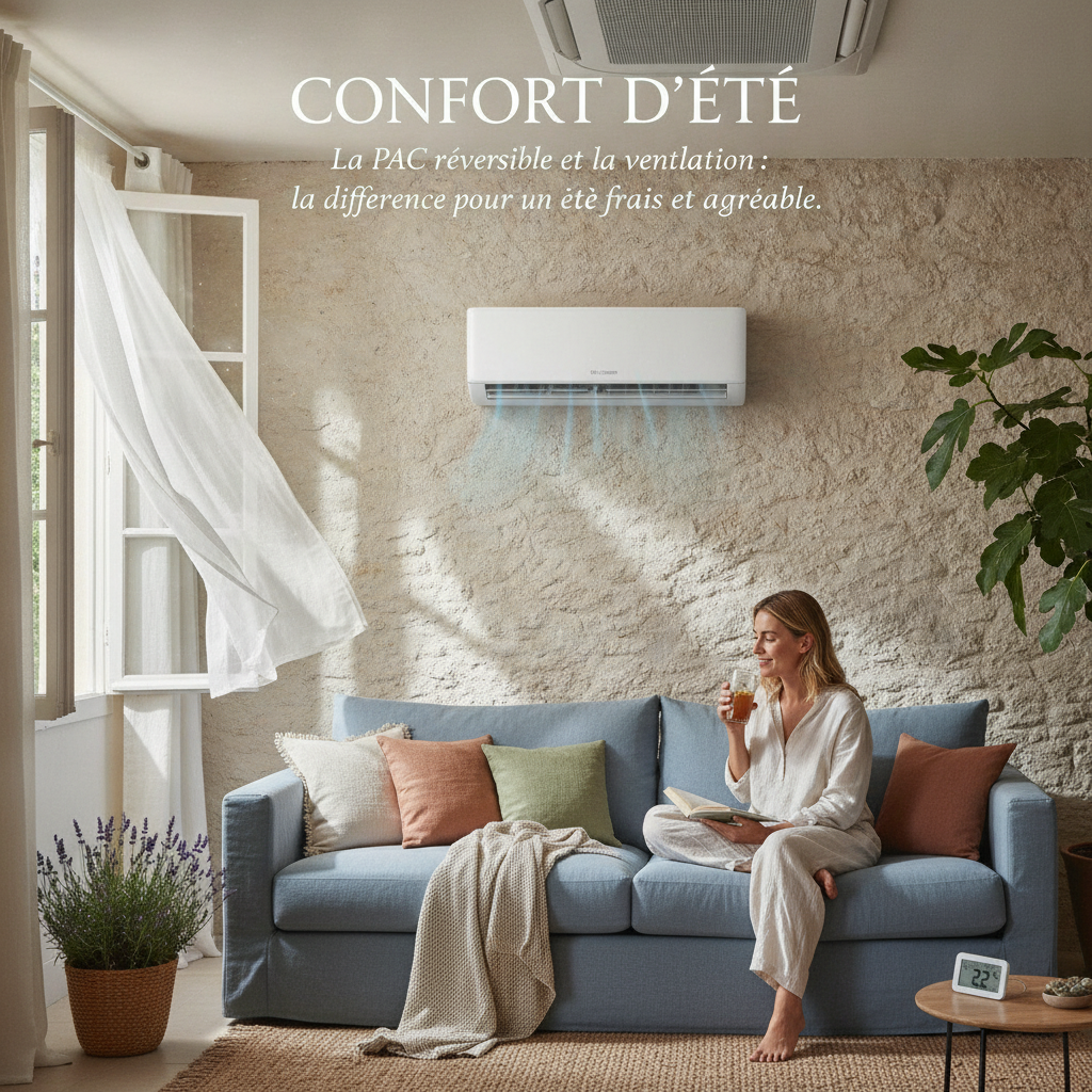 Confort d'été : pourquoi la PAC réversible et une bonne ventilation font la différence
