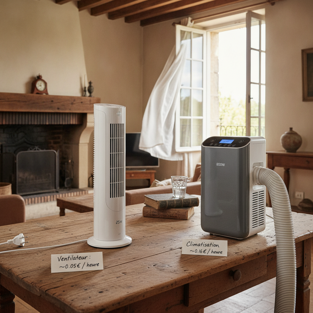 Ventilateur ou climatisation : que coûte vraiment chaque appareil en fonctionnement continu ?